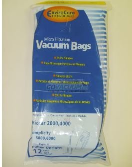 EnviroCare Replacement Vacuum Bags for Carpet Pro Uprights CPU 12 Pack