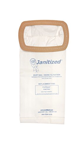 Janitized JAN-PTHV-2(10) Premium Replacement Commercial Vacuum Bag, For ProTeam Half Vac Vacuum Cleaners (10-10 packs)