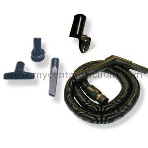 Compact Central Vacuum Garage Cleaning Kit with Stretch Hose