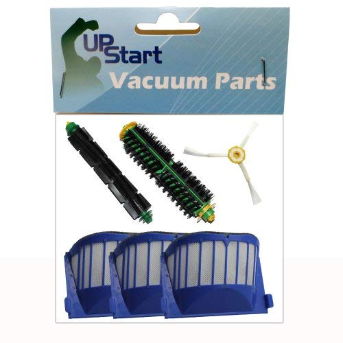 Replacement iRobot Roomba 545 Pet Series Filter, Bristle Brush, Flexible Beater Brush and 3-Arm Side Brush - Kit Includes 3 AeroVac Filter, 1 Bristle Brush, 1 Flexible Beater Brush and 1 3-Arm Side Brush