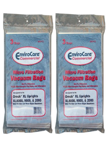 6 Oreck Commercial TYPE CC xl Filtration vacuum bags, Fits All XL7, XL21, 2000's, 3000's, 4000's, 8000's, 9000's series model Upright Vacuum Cleaners, CCPK8DW, CCPK8, PK80009DW, PK80009, 2000's, 3000's, 4000's, 8000's, 9000's XL7, XL200S, XL21 XL-9100C, XL-9200, XL-9300, XL-9400, XL9100HG SL-100C, XL-888, XL-5000, XL-5300, XL-8300, Vacuums since 1977 Oreck Classic, Silver, Gold, Platinum and Pilot, plus older models including Deluxe