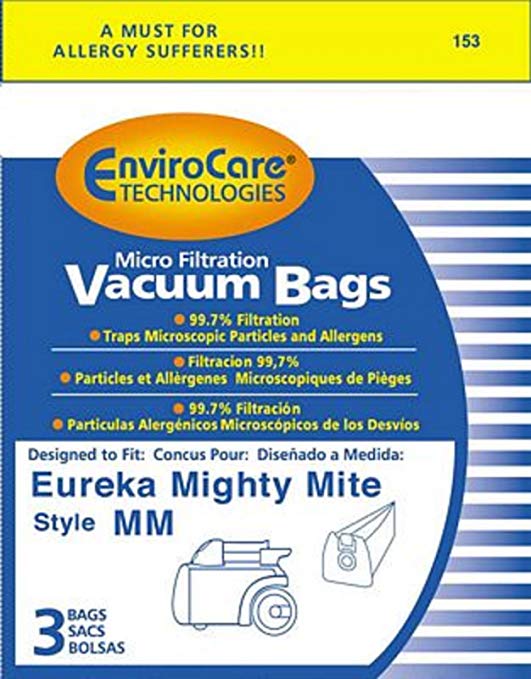 Sanitaire Commercial & Eureka Mighty Mite Canister MM Bags 3Pk Generic Part # 153