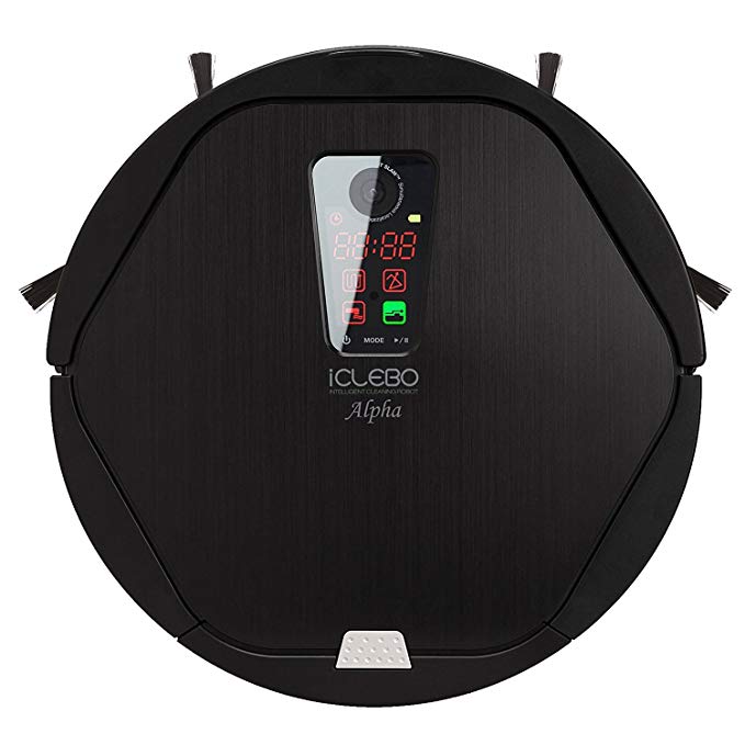 iClebo Alpha Robot Vacuum Wet Mop All-Surface Cleaner, Good for Carpet & Hardwood Floor, Self-Cleans with Advanced Navigation Remote Control Camera-Mapping Technology