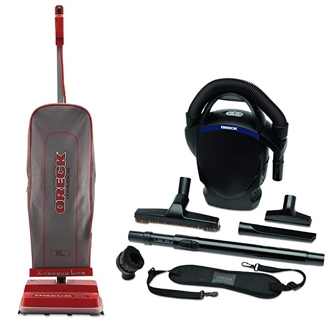 Oreck Commercial U2000R-1 120 V Red/Gray Upright Vacuum Bundle with Oreck Ultimate Handheld Bagged Canister Vacuum CC1600