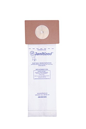 Janitized JAN-CXLT-2(10) Premium Replacement Commercial Vacuum Paper Bag, Nobles LiteTrac, Tennant Viper and Whirlwind, 16