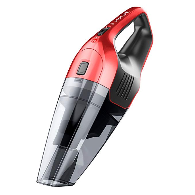 HoLife Handheld Vacuum 14.8V Hand Cordless Portable Pet Hair Home and Car Cleaning, min, Red