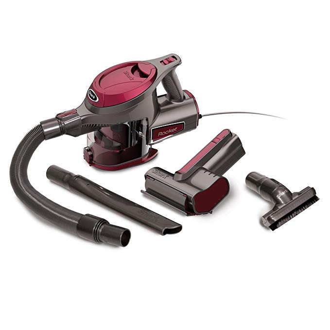 Shark Rocket Corded Ultra-Light Hand Vacuum for Carpet with TruePet Mini Motorized Brush and 15-foot Power Cord (HV292), Maroon