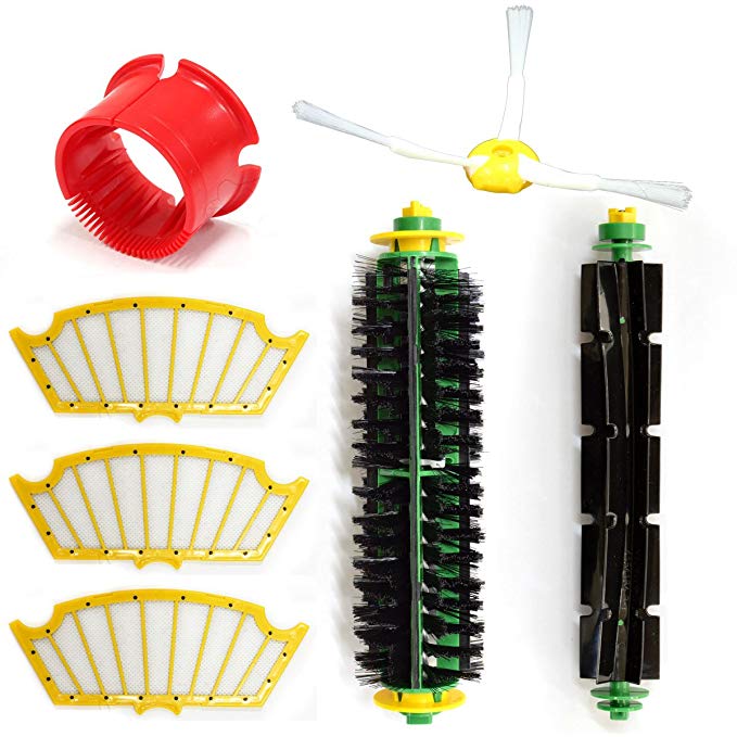 Eztronics Corp® Bristle Brush Flexible Beater Brush Side Brush Filter Kit for Roomba 500 Professional Series