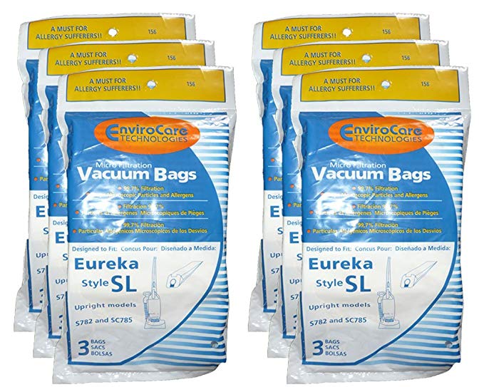 18 Eureka Sanitaire Type SL Vacuum Bag, Commercial Mini Upright Vacuum Cleaners, S782, SC785, S782A, S782A-1, SC785A-1, SC785A, 61125-12, 61125-50, 61125, SC785A