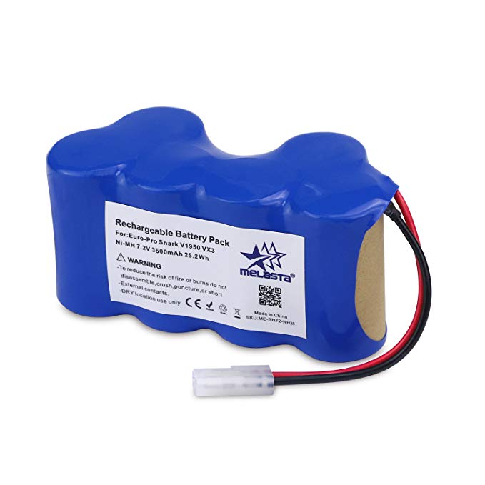 melasta 7.2V 3500mAh Ni-MH Replacement Battery for Euro Pro Shark XB1918 VX3 V1917 V1950 Cordless Vacuum