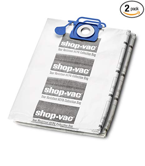 Shop-Vac 9021833 HEPA Tear Resistant Collection Filter Bags, 12-20 gallon, White