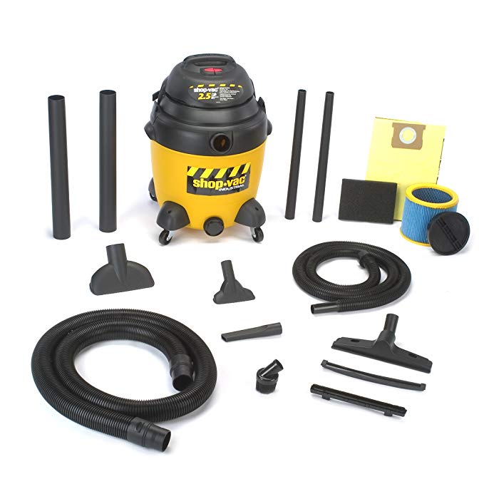 Shop-Vac 9623810 2.5-Peak Horsepower Industrial Wet/Dry Vacuum, 12-Gallon