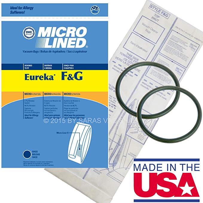 10 Bags for Eureka Style F&G Vacuum Cleaner F G Sanitaire Commercial + 2 Belts