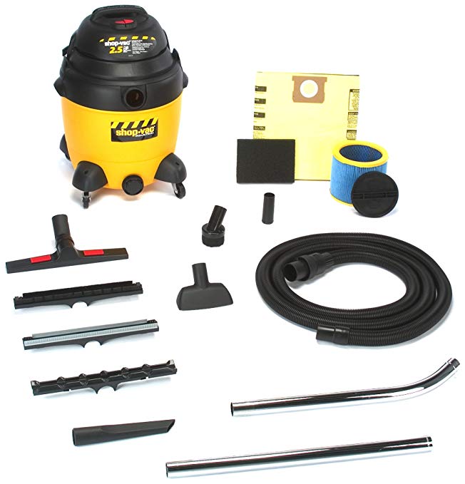 Shop-Vac 9622110 2.5-Peak Horsepower Industrial Wet/Dry Vacuum, 12-Gallon