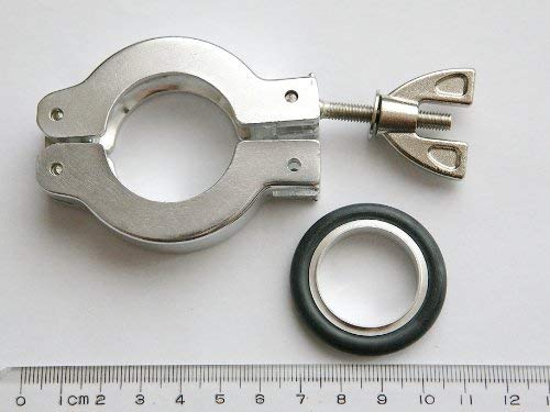 Set of 4 NW/KF-25 Clamps with Centering O-rings, Aluminum, Vacuum Part