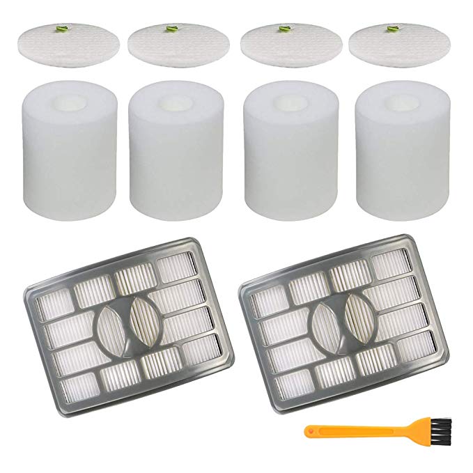 Sunitek Replacement Filter Set for Shark Rotator Professional Lift-Away NV500, NV501, NV502, NV505, NV510, NV520, NV552, 4pcs Foam+4pcs Felt+2pcs HEPA Filters, Compare to Part #XFF500 XHF500