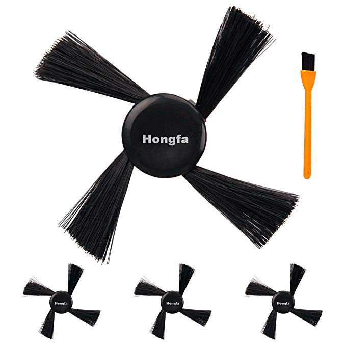 Hongfa 4pcs Replacement Neato BotVac Connected Side Brushes, Compatible All Neato BotVac Series D80, D85, 70e, 75, 80, 85, D75 Vacuum Cleaner Parts