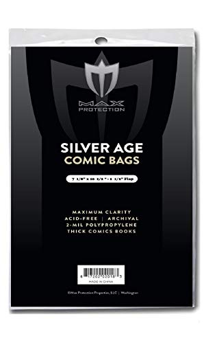 (500) Max Pro SILVER AGE Comic Book BAGS - Ultra Clear Protection - (Qty= 500 Bags)