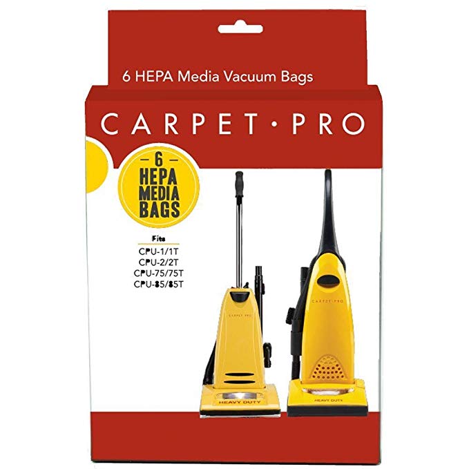 Carpet Pro 6pk HEPA Bags fits CPU1, CPU2, CPU75 & CPU85