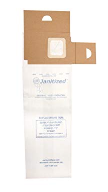 Janitized JAN-EULS-2(3) Paper Premium Replacement Commercial Vacuum Bag Fits Eureka LiteSpeed Models 5700-5739 and 5800-5839 Series, Powr-Flite PF82HF Vacuum Cleaners, OEM# 61820, 63256 & ER419 (Pack of 3)