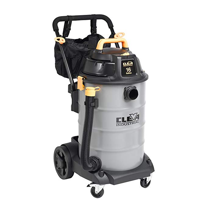 Cleva Industrial VK1611SIWDT Heavy Duty Vacuum with 2 Stage Motor, 16 gallon