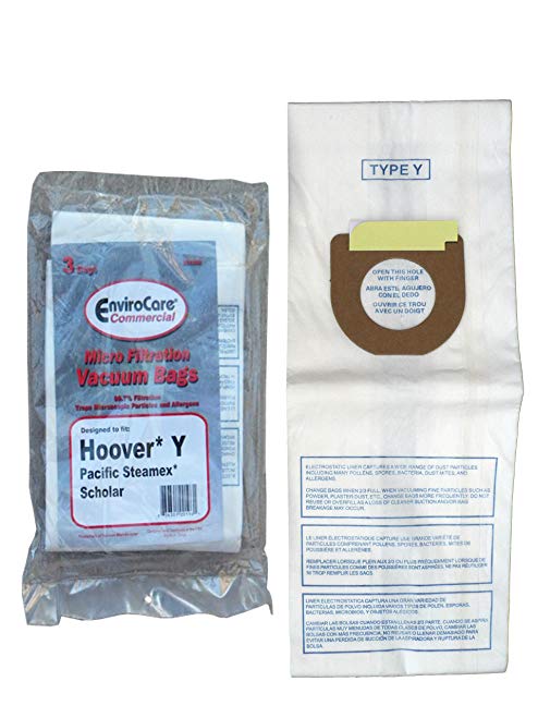 3 Hoover Commercial Allergy Type Y Bags, WindTunnel Upright Vacuum Cleaners, 43655109, 4010100Y, 4010801Y, AH10060DT,AH10040CLP,902419001