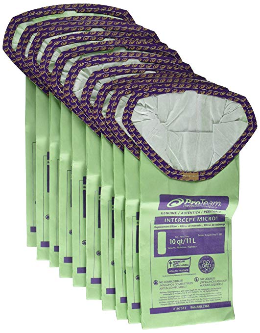 ProTeam Paper Bag, 10Qt Intercept 10 Pack Super Coach Pro 10