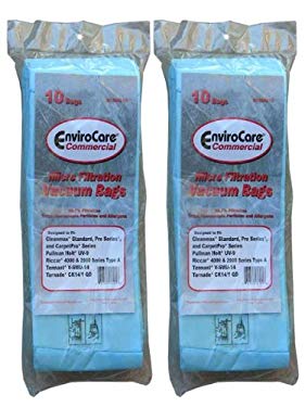 20 Commercial Vacuum Cleaner Bag Riccar Vibrance Simplicity 5000, 6000 Type A Bags, Canister Vacuum Cleaners, S6-3, S6-12, C13-6, C13H-6, 52-2402-07, R500, R600, R700, R800 R800C, R100, R200, R300, R300C 2000, 4000, 6100, 6370, 6400, 6550, 6570