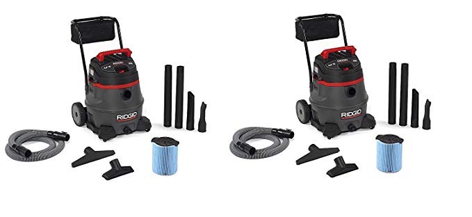 Ridgid 50348RID 50348 1400RV Wet/Dry Vacuum with Cart, 14 gal, Red (Pack of 2)