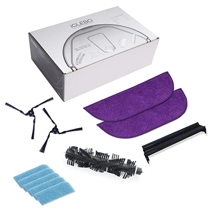 iClebo Replenishment Part Kit, Includes Brushes and Filters Robot Vacuum Cleaners Models Alpha, Arte, POP, eX300 and eX500